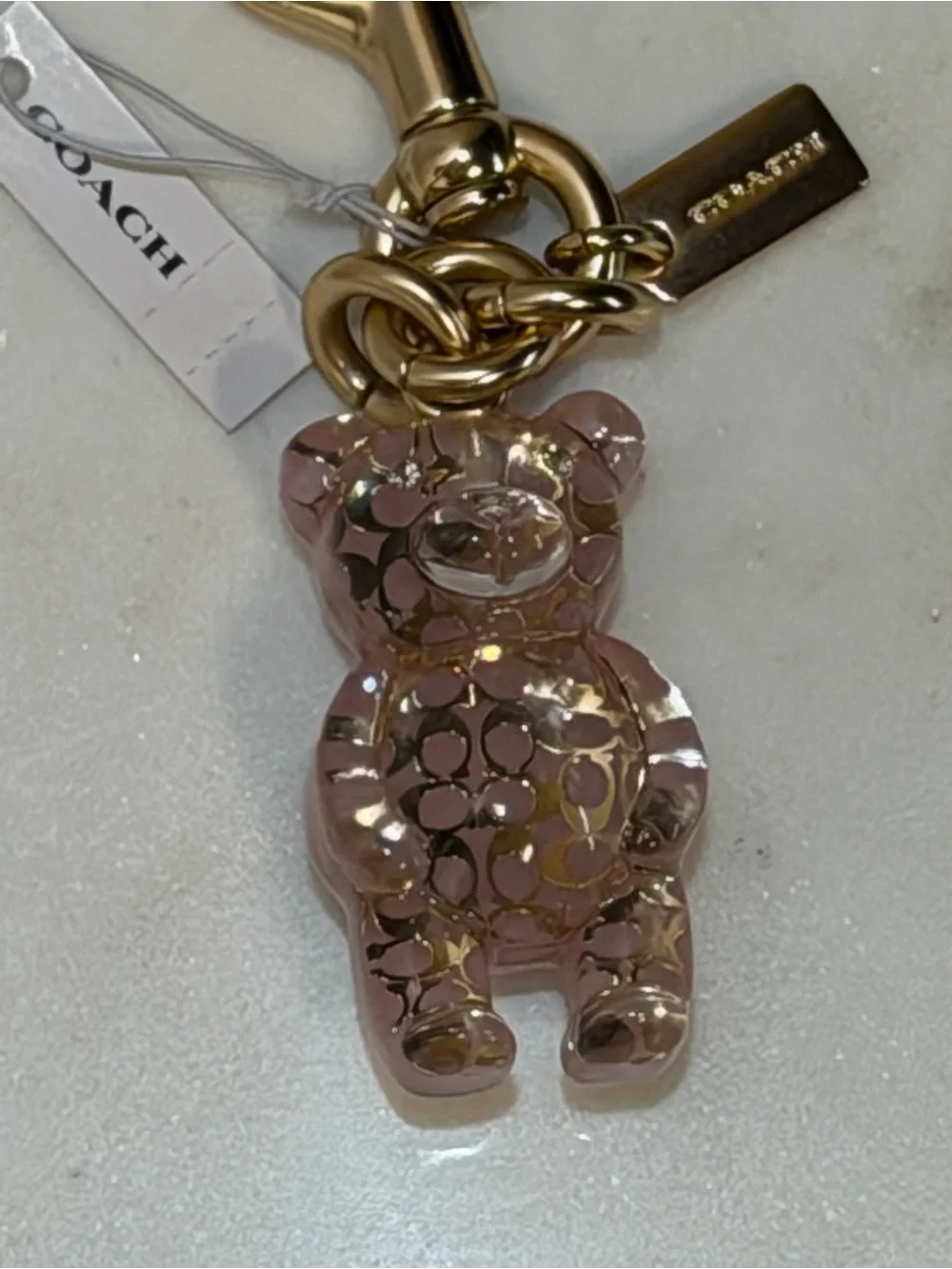 Coach NWT Gummy Bear Pink Gold Bag Charm